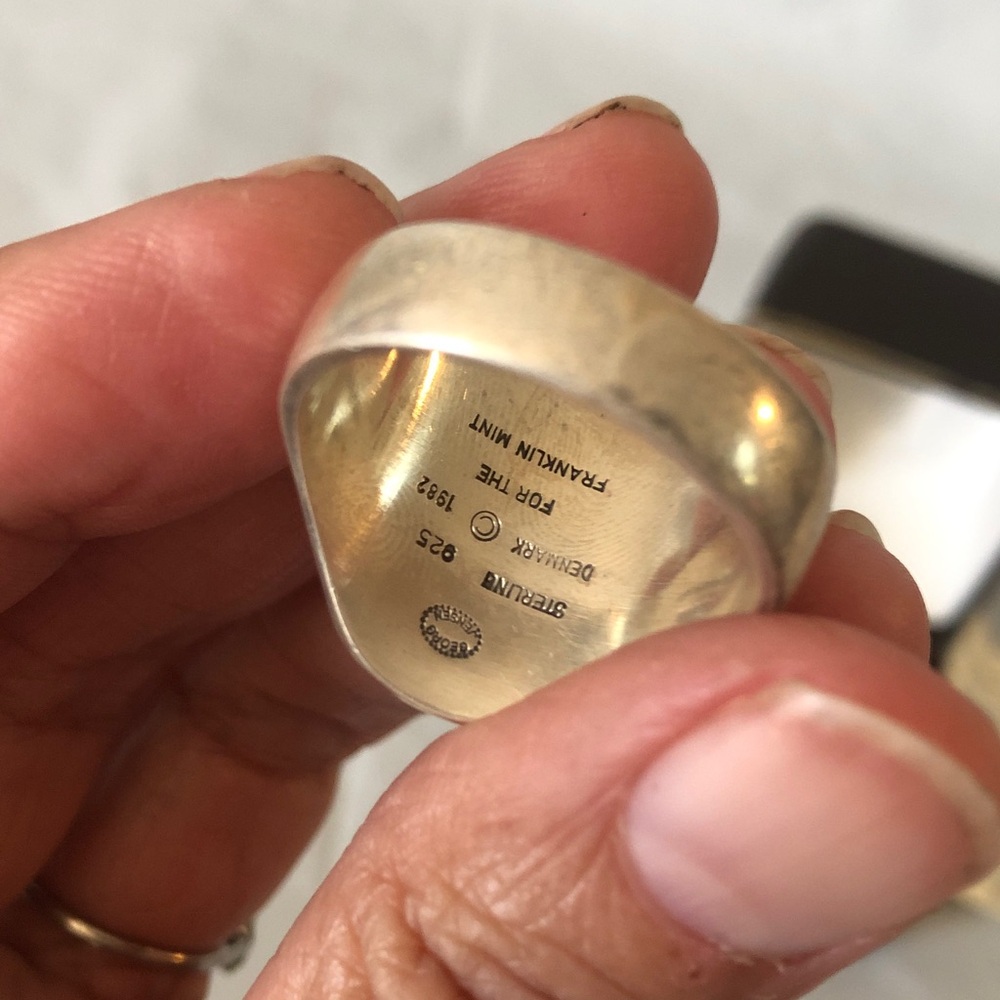 Sterling silver Eagle ring by George Jensen, Denmark original case COA size 11.5 - Picture 5 of 8